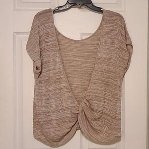 Short Sleeve Twist-Bottom Sweater